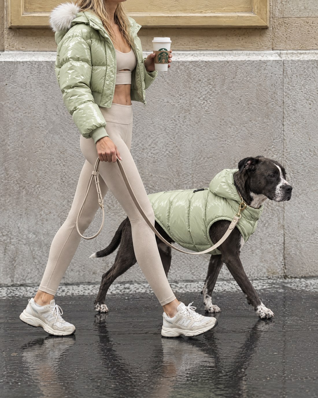 The sidewalk walk. Imaginary AI-generated Aritzia x Reale Actives campaign.